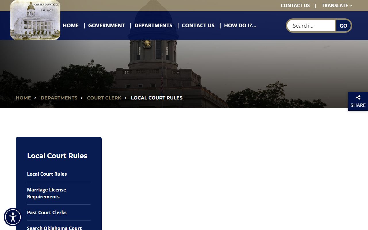 Carter County Court Clerk local court rules page