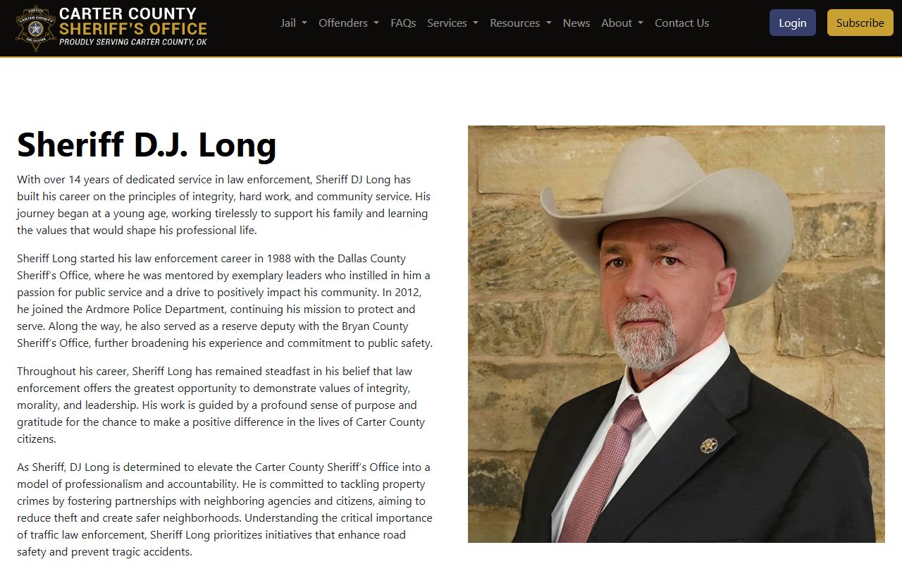 Carter County criminal court records sheriff biography